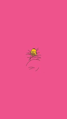 a pink background with a yellow bird sitting on top of it