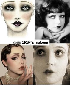 20s makeup collage 1920s Makeup, Vintage Makeup Looks, Swag Makeup, Makijaż Smokey Eye, Dope Makeup, Vintage Makeup, Pretty Makeup, Creative Makeup, Artistry Makeup