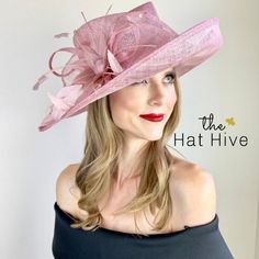 "Blush Pink Kentucky Derby Hat. Make your statement with this stunning, high quality piece! *100% Brand new, hand made and high quality. *Head circumference: 22.5\" and adjustable *Beautiful detail *Ordering 4 or more pieces? Message me about group discounts! Complete the look with our lace gloves! https://www.etsy.com/shop/QueenSugarBee?ref=hdr_shop_menu&section_id=17799374 ** Available to ship next business day. More Derby Hats & Fascinators here: https://www.etsy.com/shop/QueenSugarBe Whimsical Costume Hats With Curved Brim For Party, Party Hats With Curved Brim, One Size, Whimsical Costume Hat With Curved Brim For Party, Party Hats With Curved Brim, One Size Fits Most, Party Hats With Curved Brim, Adjustable Fedora Sun Hat For Party, Elegant Adjustable Pink Fedora, Elegant Pink Adjustable Fedora, Brimmed Party Costume Hats And Headpieces