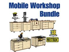 the poster shows how to use mobile workstations for workbench and cabinets