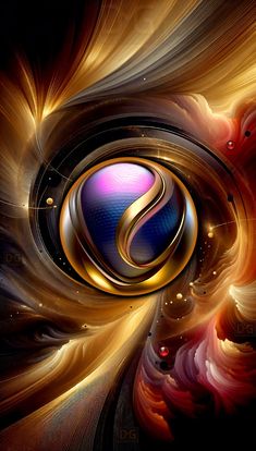 an abstract image with the letter s in it's center surrounded by swirling colors