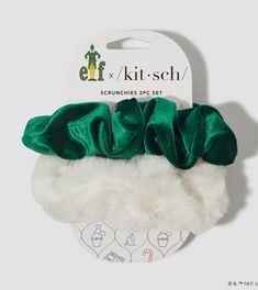 Elf X Kitsch Scrunchies 2pc Set *due to our licensing agreement, this product cannot ship to CanadaThe best way to spread Christmas cheer is with our ‘Elf’ x Kitsch collection! This limited-edition lineup of our signature beauty essentials features a holiday season twist inspired by our favorite cotton-headed ninny muggins, Buddy the Elf. Whether you’re looking to elevate your party-ready look or get into the spirit for a Christmas movie marathon, these fun and festive accessories let you treat Christmas Movie Marathon, Festive Accessories, Burr Basket, Cotton Headed Ninny Muggins, Velvet Scrunchie, Buddy The Elf, Nice List, Movie Marathon, Christmas Movie