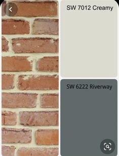 a brick wall with white paint and brown bricks in the same color as it is