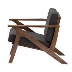 a chair that is made out of wood and fabric