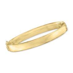 Ross-Simons - 18kt Gold Over Sterling Polished Bangle Bracelet. 7". So simple yet such an essential! This handcrafted polished bangle bracelet gives a classic shine in 18kt yellow gold over sterling silver. Figure 8 safety. Hinged, 18kt yellow gold over sterling silver. Figure 8, Bangle Bracelet, Bangle Bracelets, Gold Bracelet, Fine Jewelry, Bangles, Yellow Gold, Bracelet, Sterling Silver