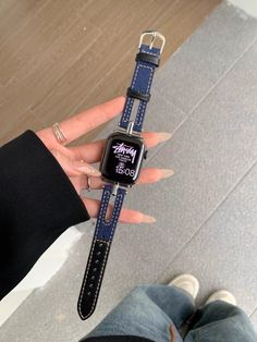 Introducing our Cute Blue Denim Leather Bracelet iWatch Band! Elevate your Apple Watch style with this adorable and fashionable accessory. Designed to fit Series 1, 2, 3, 4, 5, 6, 7, 8, 9, and Ultra Generation, and available in various sizes including 38mm, 40mm, 41mm, 42mm, 44mm, 45mm, and 49mm, this strap is perfect for adding a touch of charm and elegance to your wrist. The combination of cute blue denim and leather creates a unique and eye-catching look that will make your Apple Watch stand Apple Watch Style, Apple Watch Stand, Watch Stand, Houndstooth Pattern, Apple Watch Strap, My Iphone, Pattern Mixing, Mixing Prints, Light Denim