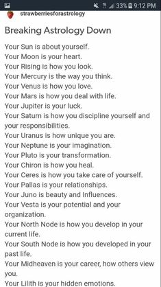 a text message that reads breaking astrology down