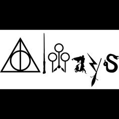 the harry potter symbol is shown in black and white, as well as other symbols