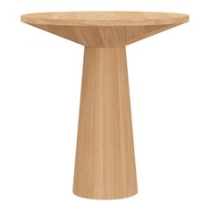 a round wooden table on a white background