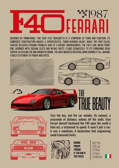 the history of ferrari's cars from its earliest days to today infographical poster