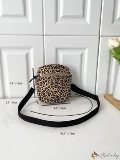 BirdinBag - Compact Leopard Print Crossbody Bag Casual On-the-go Shoulder Box Bag, Casual Crossbody Box Bag For On-the-go, Portable Crossbody Shoulder Bag For On-the-go, On-the-go Crossbody Shoulder Bag, Casual Box Bag With Detachable Strap, Casual Box Shoulder Bag With Detachable Strap, Casual Shoulder Box Bag With Detachable Strap, Casual Hobo Shoulder Bag With Detachable Strap, Casual Crossbody Box Bag For Everyday