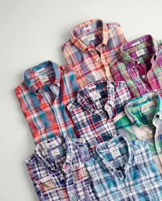 J.Crew men’s madras shirts. To pre-order, call 800 261 7422 or email verypersonalstylist@jcrew.com. Madras Shirt, Check Shirt Man, Check Shirts, Mens Fashion Wear, Jeans Shoes, Madras Plaid, Plaid Shirt Men, Is It Just Me