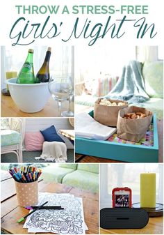 How to Throw a Stress-Free Girls Night In - Mad in Crafts Birthday Games For Adults, Boys Night, Spa Night