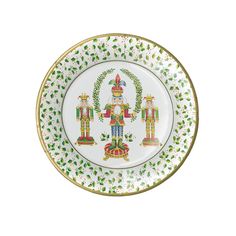 a plate with an image of two nutcrackers on the front and sides