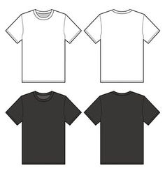 three blank t - shirts, one black and one white with the same design on it