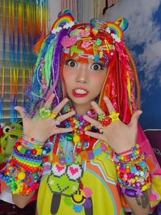 Decora Kei Outfits, Cybr Grl, Decora Art, Kawaii Street Fashion, Decora Harajuku, Harajuku Decora