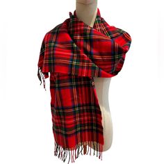 Wrap Yourself In Timeless Elegance With This Vintage Cashmere Royal Stewart Tartan Plaid Scarf. Showcasing A Classic Heritage Print, This Luxurious Scarf Is Both Soft And Stylish, Offering A Blend Of Traditional Charm And High-Quality Craftsmanship. Its Rich Red, Green, And Navy Tones Make It A Versatile Accessory For Any Wardrobe, Perfect For Adding A Touch Of Refined Luxury To Any Look. Material: Cashmere Print: Royal Stewart Tartan Plaid (Heritage Print) Dimensions: 12.5" W X 72" L Style: Tra Red Tartan Scarf, Royal Stewart Tartan, Tartan Plaid Scarf, Stewart Tartan, Tartan Scarf, Red Scarf, Old Money Style, Red Tartan, Red Scarves