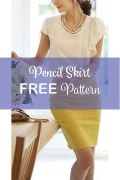 Diy Clothes For Women, Free Printable Sewing Patterns, Womens Skirt Outfits, Skirt Pattern Free, Pencil Skirt Pattern, Sewing Patterns Free Women, Skirt Diy, Free Pattern Download, Printable Sewing Patterns