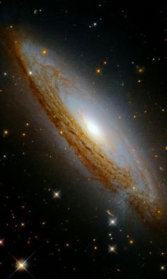 the andromidus spiral galaxy is seen in this image