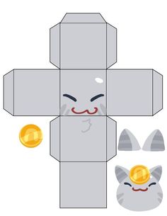 an origami cat with its eyes closed and money coming out of the box