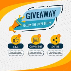 the giveaway banner with five steps to follow