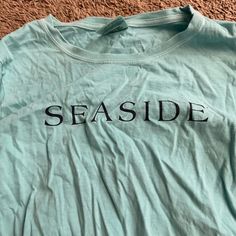 Never Worn, Great Condition! Blue Long Sleeve Beach Shirt, Blue Beachy T-shirt For Beach, Cheap Blue Beachy T-shirt, Oversized Blue T-shirt For The Beach, Oversized Blue T-shirt For Beach Season, Seaside Shirt, Blue Long Sleeve, Comfort Colors, Long Sleeve Tees