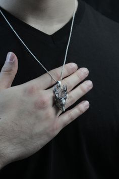 Title: Silver Male Deer Head Necklace Stag Pendant Men's Animal Necklace Women's Gift For Him Birthday Mother's Day, Nature *Important* It is ideal for daily use with an oxidized finish on 925 sterling silver, which makes details more attractive eye-catching. Other finishes available, all you need to do is note us after you made the purchase 🤗 - All of our products are handmade and their materials are 925 sterling silver. Pendant Height: 1.60 Inches / 4 cm / 40 mm Pendant Width: 0.90 Inches / 2 Deer Head Necklace, Greek Mythology Jewelry, Deer Necklace, Attractive Eyes, Your Spirit Animal, Silver Signet Ring, Pet Necklace, Chains For Men, Gift Necklace