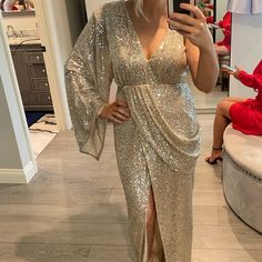 I’ve Only Worn This Beautiful Dress Once. It Will Fit Someone Who Wears Small Or Medium. It Is Stretchy And Comfortable. Gold Dress Casual, Gold Dresses, Sequin Evening Dress, Sequin Evening Dresses, Gold Dress, Beautiful Dress, Dresses Casual, Evening Dress, Beautiful Dresses