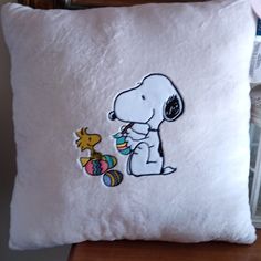 Snoopy Easter Pillow. 21 X 21 In. New Christmas Accent Pillows, Snoopy Easter, Charlie Brown Halloween, Peanuts Halloween, Snoopy Halloween, Halloween Throw Pillow, Peanuts Christmas, Easter Pillows, Christmas Throws