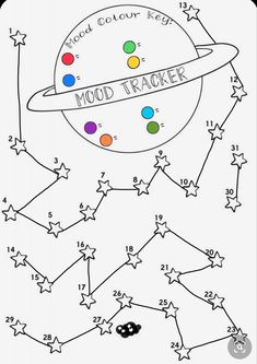 a coloring page with the planets and numbers on it