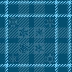 a plaid pattern with snowflakes on it