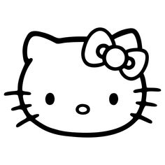 the hello kitty face is black and white