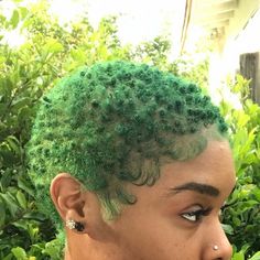 Short Green Hair, Short Natural Curly Hair, Short Shaved Hairstyles, Natural Hair Short Cuts, Short Sassy Hair, Dyed Natural Hair, Sassy Hair