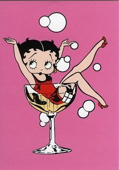 Betty Boop, Martini, Wine Glass, To Share, Wine, Glass