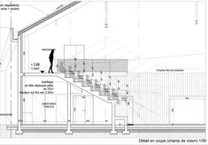 an architectural drawing shows the staircases and handrails