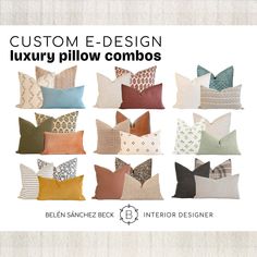 the custom - designed luxury pillow combos are available in many different colors and sizes