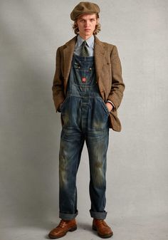 Men Overalls Outfits, Industrial Revolution Fashion, Mens Overalls Outfits, Overalls Men Fashion, Gentleman Club, Work Wear Men, Modern Workwear, Western Workwear, Overalls Outfits