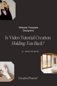 a black and white photo with the words is video tutor creation holding you back?