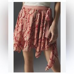 Ballet-Core Mini Skirt From Uo In A Drapey Silhouette. Cut Short With A Slim-Fit And Layered Detailing At The Asymmetrical Hem. Tie On The Side. Chiffon Mini Skirt, Flowy Mini Skirt, Skirt Flowy, Skirts Flowy, Mini Wrap Skirt, Urban Outfitters Skirt, Ballet Core, Tie Skirt, Wrap Mini Skirt