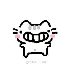 an image of a cartoon cat with its mouth open and teeth wide open, on a white background