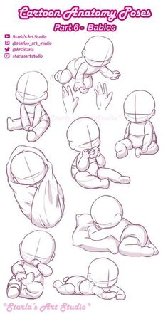 cartoon anatomy poses for kids and adults to learn how to draw the human body, head,