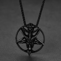 Baphomet is a winged, goat-humanoid god worshiped by the Knights Templar. It is a symbol of balance in various occult and mystical traditions. All details of the Satanic Pentagram Baphomet Goat necklace are finely carved and polished. With meanings in the balance of power in the universe, this pagan amulet necklace promised to be a cool adornment and a perfect guard for wearers, making the wearer braver. It is an ideal gift for any man or boy, perfect for any gift-giving occasion.   SPU:  TP1257 Personal Gift Ideas, Baphomet Goat, Satanic Pentagram, Satanic Jewelry, Inverted Pentagram, Pentagram Necklace, Nordic Vikings, Viking Symbols, Norse Vikings