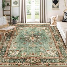 a living room filled with furniture and rugs