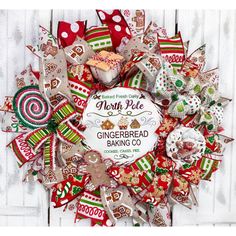 a wreath made out of gingerbread cookies and candy