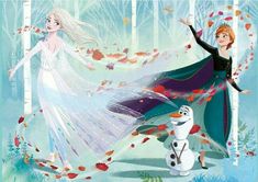 two frozen princesses are dancing in the woods