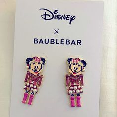 Disney Baublebar Minnie Mouse Nutcracker Pearl Gold Charm Earrings Christmas Nutcracker Earrings, Sugarfix By Baublebar Earrings Orange, Sugarfix By Baublebar Santa Earrings, Bauble Bar Holiday Earrings, Disney Baublebar Earrings, Mickey Mouse Bag, Donut Jewelry, Baublebar Earrings, Backpack Charm