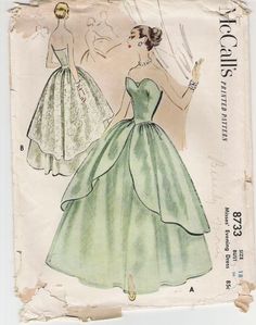 an old fashion sewing pattern from the 1950's