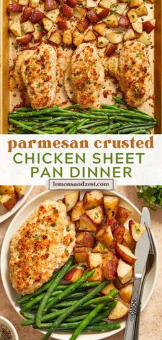 chicken sheet pan dinner with green beans and potatoes