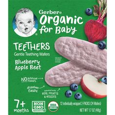 gerber's organic for baby teethies blueberry apple beet