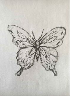 a black and white drawing of a butterfly